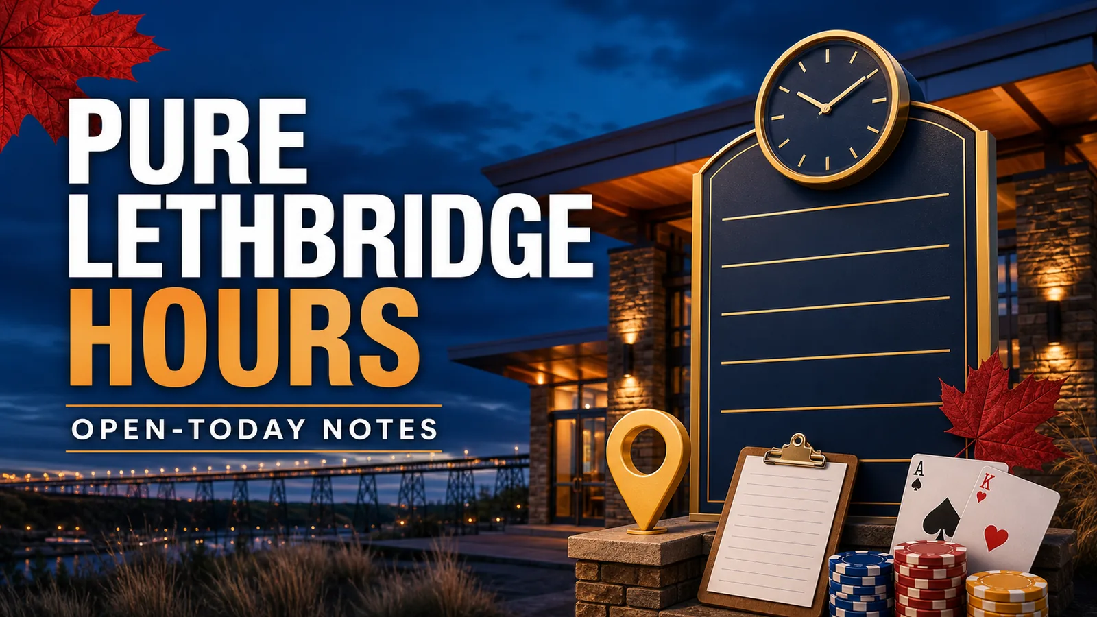 Pure Casino Lethbridge Hours and Open-Today Notes content banner